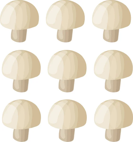 Ícone do vetor ilustração de champignon cogumelo. Cogumelo orgânico fresco dos desenhos animados isolado no fundo branco usado para a revista, livro, cartaz, cartão, tampa do menu, páginas da web . — Vetor de Stock