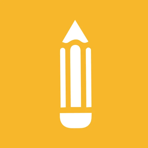 Kalem simgesi. Web siteleri ve uygulamalar için. Sarı arkaplanda görüntü. Düz çizgi vektör illüstrasyonu. — Stok Vektör