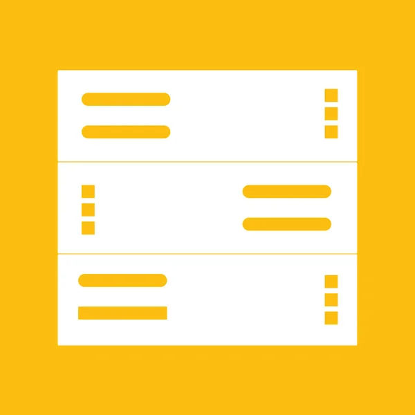 Ikona rack serveru počítače. Pro webové stránky a aplikace. Obrázek na žlutém pozadí. Plochý vektorový obrázek. — Stockový vektor