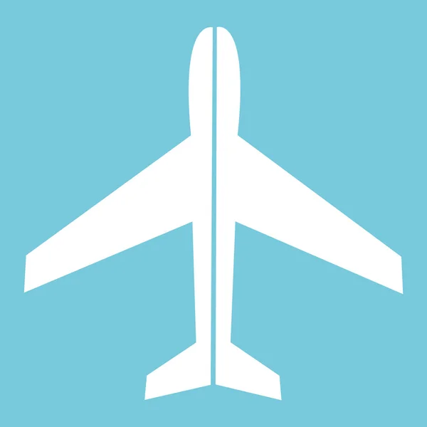 Uçak ikonu. Web siteleri ve uygulamalar için. Görüntü mavi arkaplanda. Düz çizgi vektör illüstrasyonu. — Stok Vektör