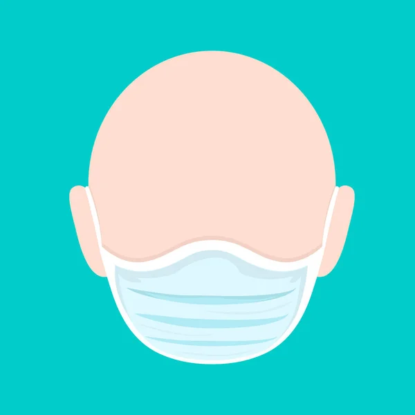 Muž v dýchací lékařské respirační masce. Nemocnice nebo znečištění chrání tvář maskování. Dobrá pomoc COVID-19 Coronavirus. — Stockový vektor