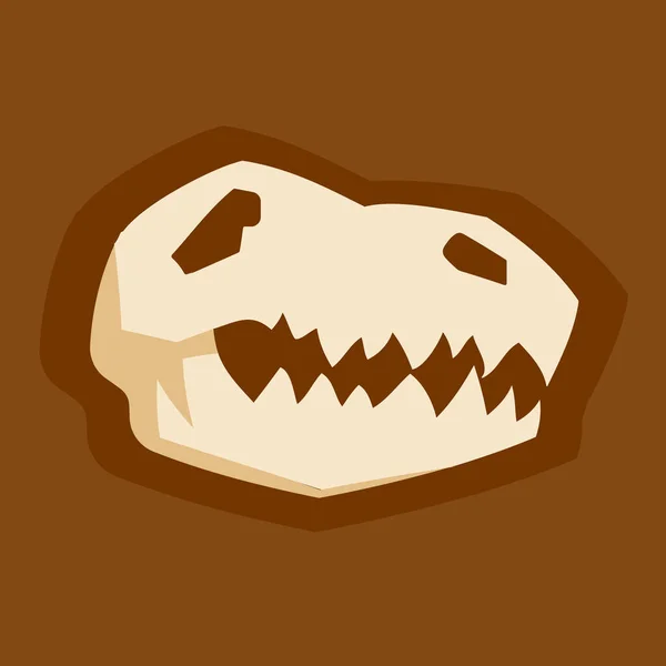 Ícone de crânio cabeça de dinossauro, arqueologia e símbolo de paleontologia. Os dinossauros eram os vertebrados terrestres dominantes do Mesozóico, especialmente nos períodos Jurássico e Cretáceo. EPS 10 . —  Vetores de Stock