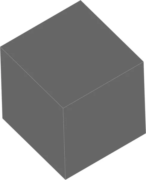 Темно-сірий векторний куб. Векторна стокова ілюстрація з білим тлом — стоковий вектор