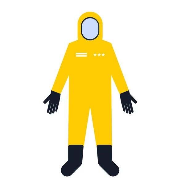 Yellow hazmat suits. Biohazard concept. Vector illustration. — Stock Vector