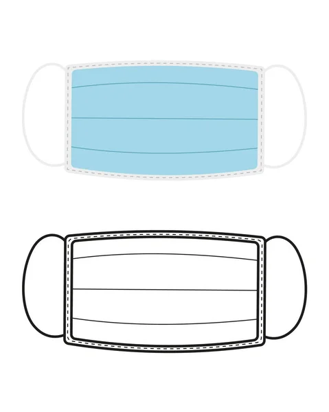 Máscara protectora fijada en estilo plano de moda aislada. Equipos médicos de protección personal. Ilustración vectorial EPS 10 . — Archivo Imágenes Vectoriales