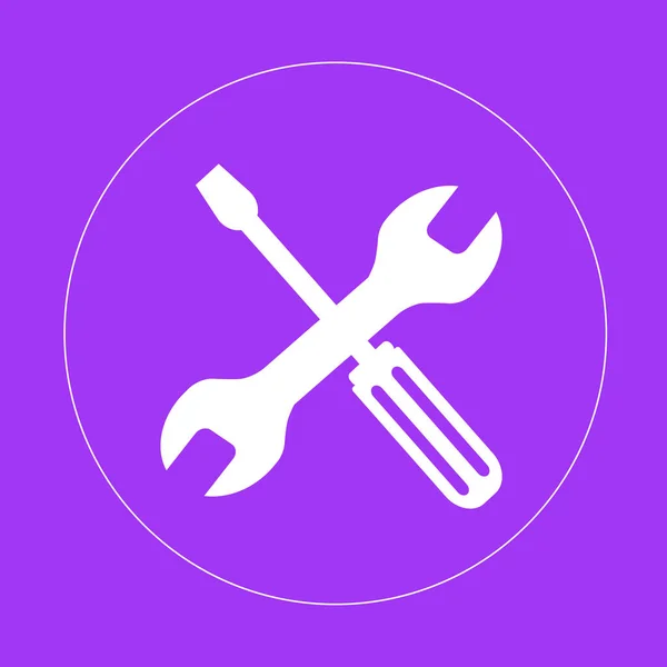 Service tools icon isolated on purple background. Vector illustration. — Stock Vector