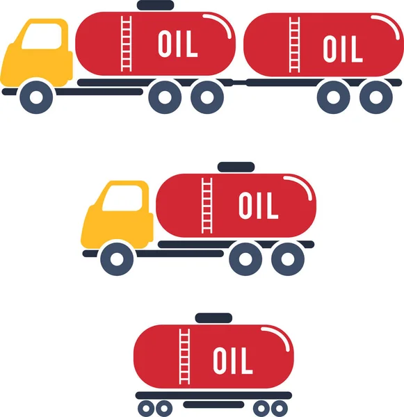 Öltransporter Tankwagen flacher Vektor. Erdölsammlung. — Stockvektor