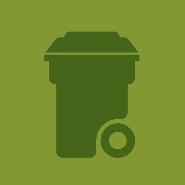 Mülltonnen und Tüten in flachen Stil-Ikonen. Vektor-Symbole von Müllsäcken, Müllcontainern und Dosen. — Stockvektor