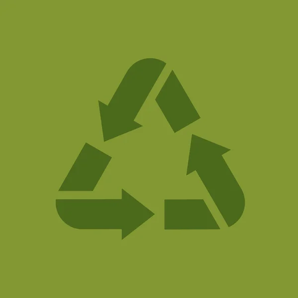 Recycelte Kreislaufpfeilsymbole. Recyceltes Öko-Symbol. Vektorillustration. Isoliert auf grünem Hintergrund. — Stockvektor