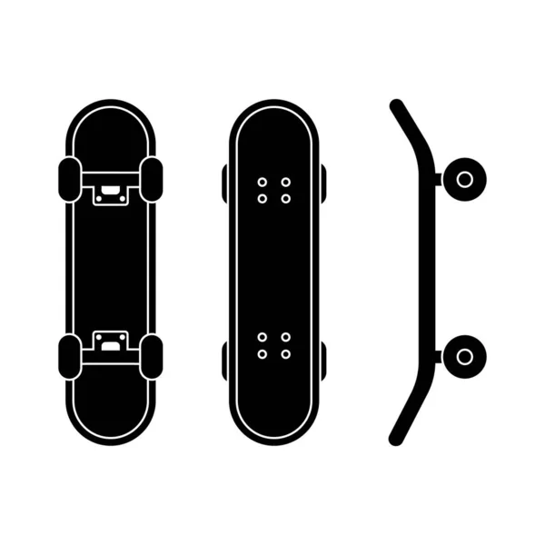 Skateboard sur sport très populaire dans un style plat à la mode isolé. Planche à roulettes une pièce avec quatre roues pour l'équitation de rue urbaine. SPE 10 . — Image vectorielle