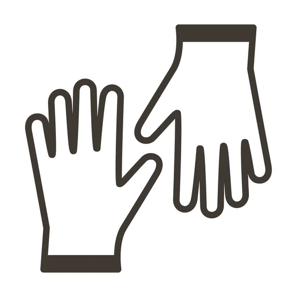 Εικονίδιο γάντια κατασκευής. Χρήση για πλύσιμο και απολύμανση πιάτων. — Διανυσματικό Αρχείο