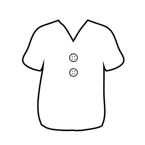 Blue t-shirt with three buttons. Vector illustration. — Stock Vector