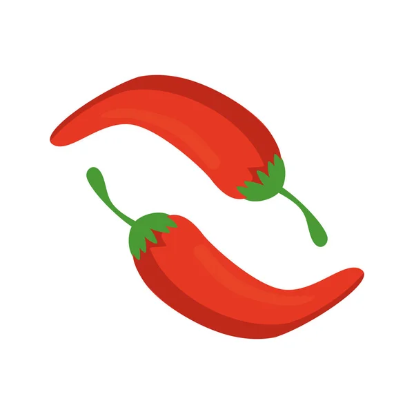 Piment rouge mexicain sur fond blanc. Style plat tendance pour la conception graphique, site web . — Image vectorielle