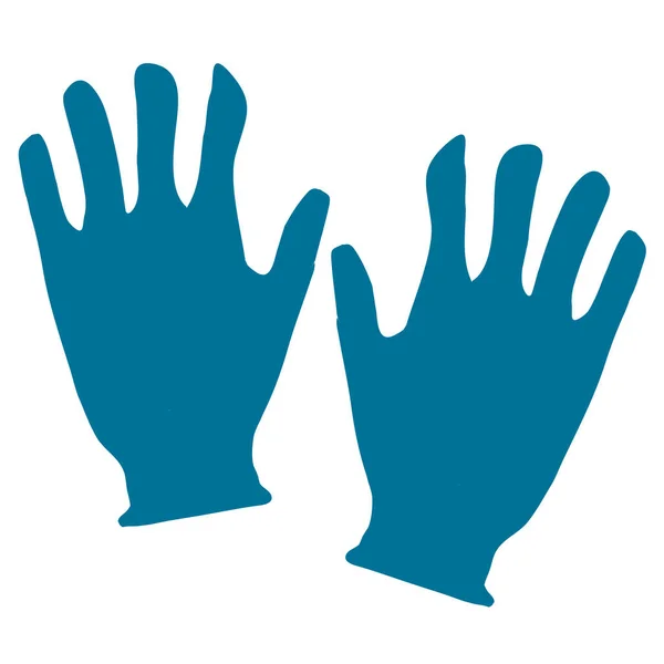 Εικονίδιο γάντια κατασκευής. Χρήση για πλύσιμο και απολύμανση πιάτων. — Διανυσματικό Αρχείο