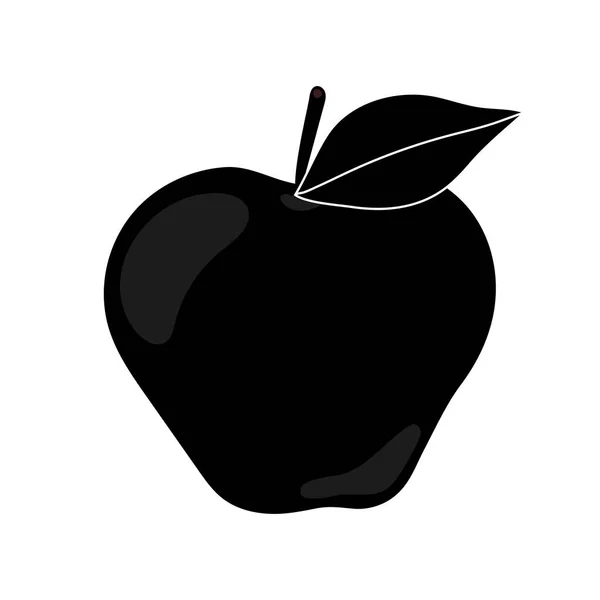 Sabroso icono de manzana en estilo plano de moda aislado. Vector — Vector de stock
