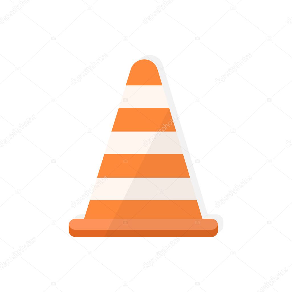 Road traffic cone on white background. Vector illustration.
