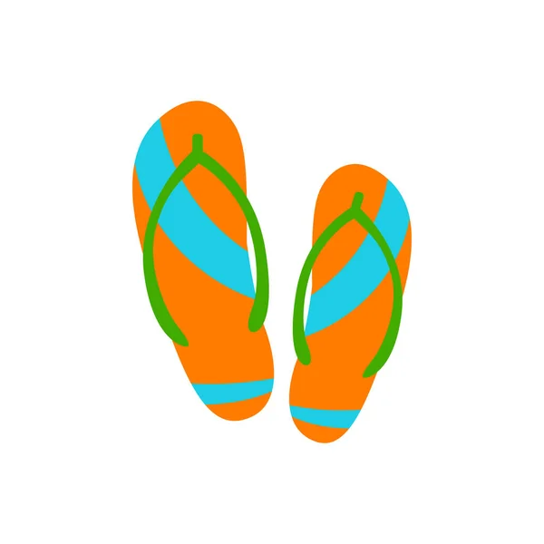 Chanclas en estilo plano de moda aisladas. Zapatillas de playa y calzado de verano. Stock ilustración vectorial . — Archivo Imágenes Vectoriales