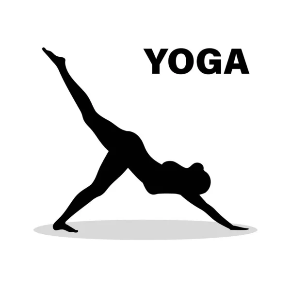 Smuk kvinde udøver yoga. Trendy flad stil til grafisk design, web-site. Aktievektorillustration . – Stock-vektor