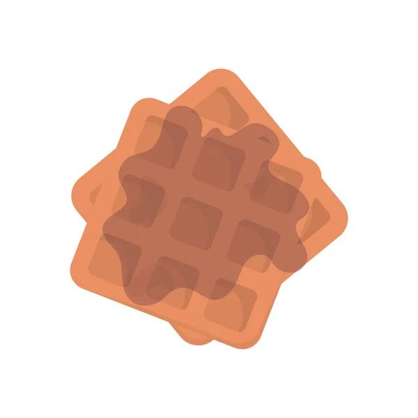 Belgische Waffel mit Honig auf weißem Hintergrund. Illustration zum Aktienvektor. — Stockvektor