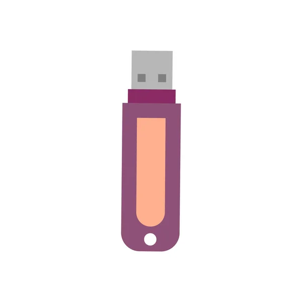 Unidad de memoria flash USB en fondo blanco. Ilustración vectorial en estilo plano de moda . — Vector de stock