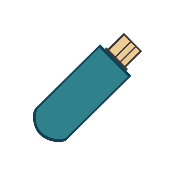 Beyaz arkaplandaki USB flash bellek. Düz moda vektör illüstrasyonuName. — Stok Vektör