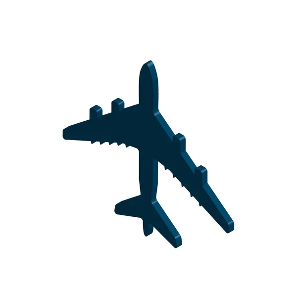 Isométrico del icono del vector de vuelo del avión. Ilustrador . — Vector de stock
