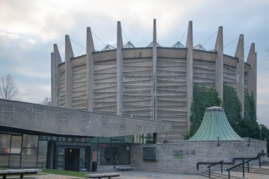 Wroclaw, Polonya - 12 Aralık 2019: Raclawice Muharebesi Panorama Sergi Salonu.