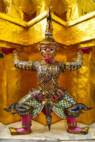 Colorful Golden Warrior Grand Palace Bangkok Thailand — Stock Photo, Image