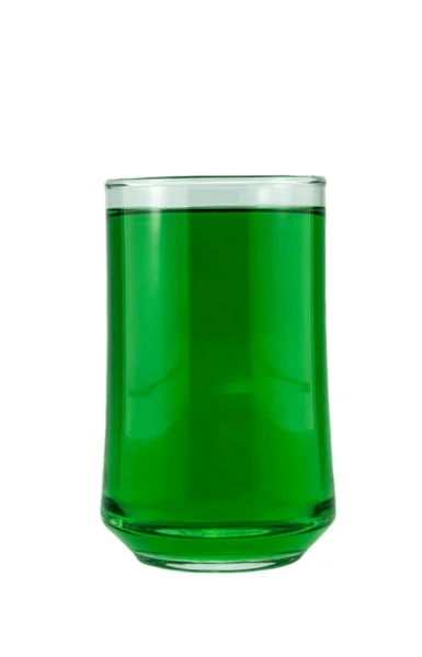 白底玻璃中的叶绿素 — 图库照片