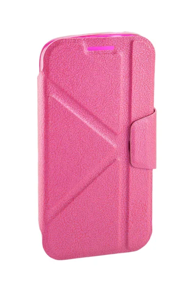 Mobiltelefon Lådor Rosa Vit Bakgrund — Stockfoto