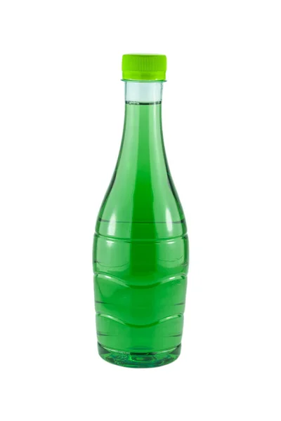 Bottiglie Acqua Clorofilla Isolata Fondo Bianco — Foto Stock