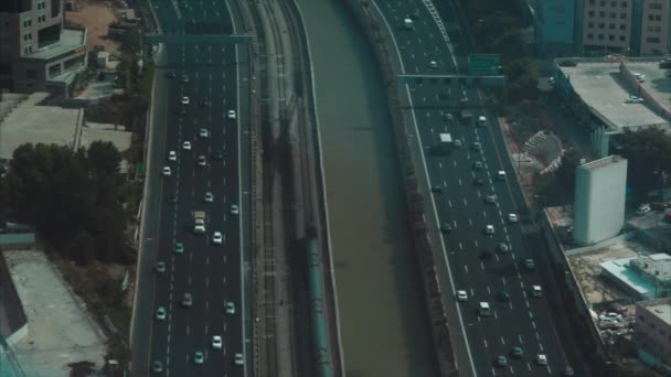 View of city tel aviv traffic — Stock Video