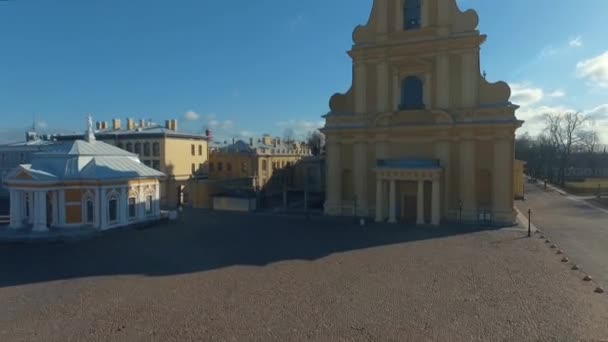 Aerial view of the Peter and Paul Fortress — Stock Video