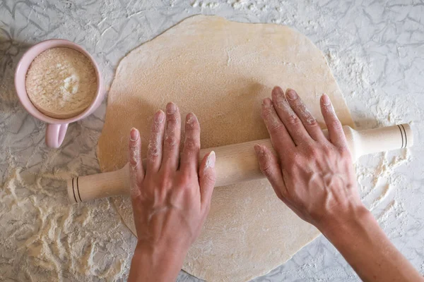 Cooking Table Close Dough Life Style — Stock Photo, Image