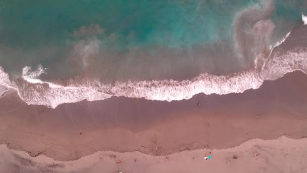 Shot down over Mejan Stone Beach in Changu Bali area Indonesia — Stock Video