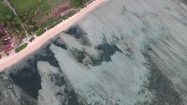 Gyönyörű óceán polc gili levegő sziget és part pálmafákkal — Stock videók