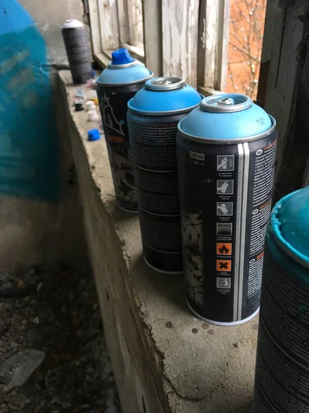 Graffiti cans in Abandoned Area