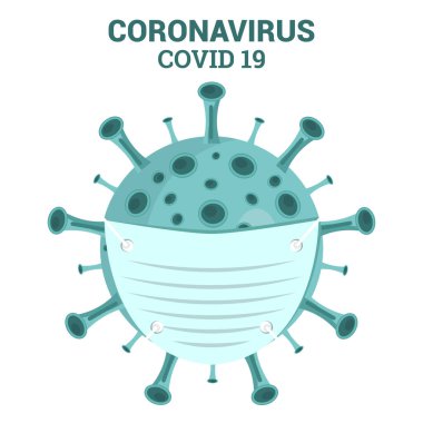 Corona virüsü covid 19 tıbbi maske çizimi takın