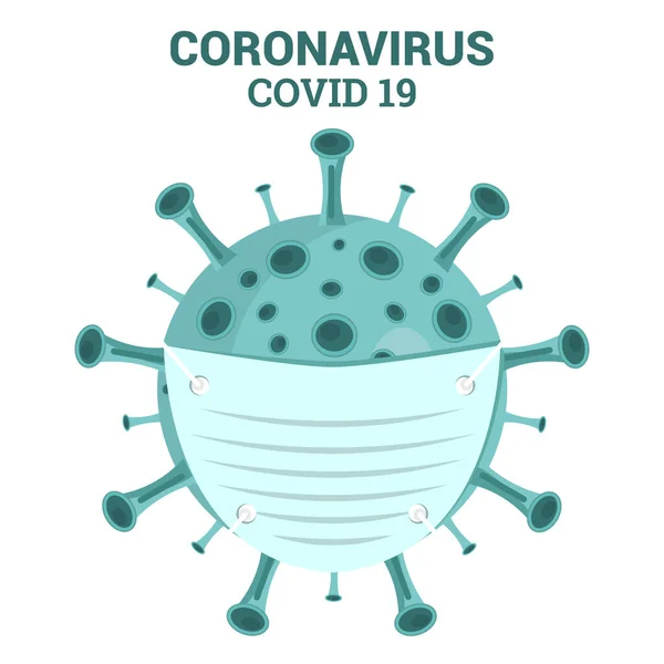 Corona Virus Covid Porter Masque Médical Illustration — Image vectorielle