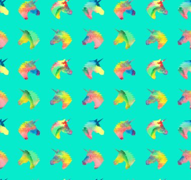 Renksiz parlak desenli, güzel tek boynuzlu atlar. 