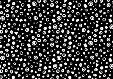 Elleri, bulanık suluboya geometrik şekillerle renksiz parlak desenler çizmiş.