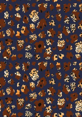 Leopar benekli, renksiz, parlak desenli el çizimi.