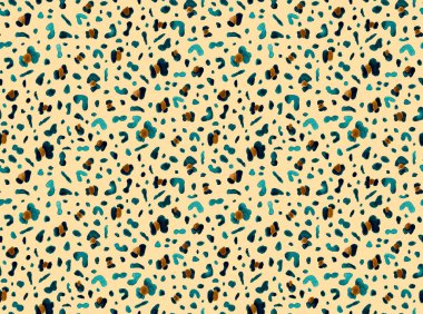 Leopar benekli, renksiz, parlak desenli el çizimi.