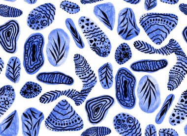 Farklı etnik Afrikalı şekillere sahip pürüzsüz renkli parlak desen