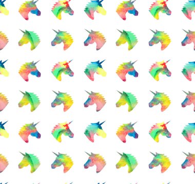 Renksiz parlak desenli, güzel tek boynuzlu atlar. 