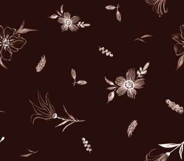 Çiçeklerle renksiz, parlak desenler çizilmiş. 