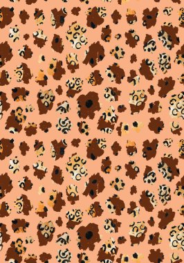 Leopar benekli, renksiz, parlak desenli el çizimi.