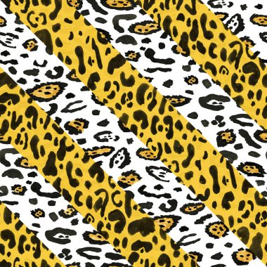 Çapraz çizgilerde leopar desenleri olan renksiz parlak desenler çizdim. 