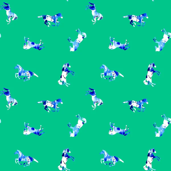 Απρόσκοπτη Πολύχρωμο Φωτεινό Μοτίβο Άλογα — Φωτογραφία Αρχείου