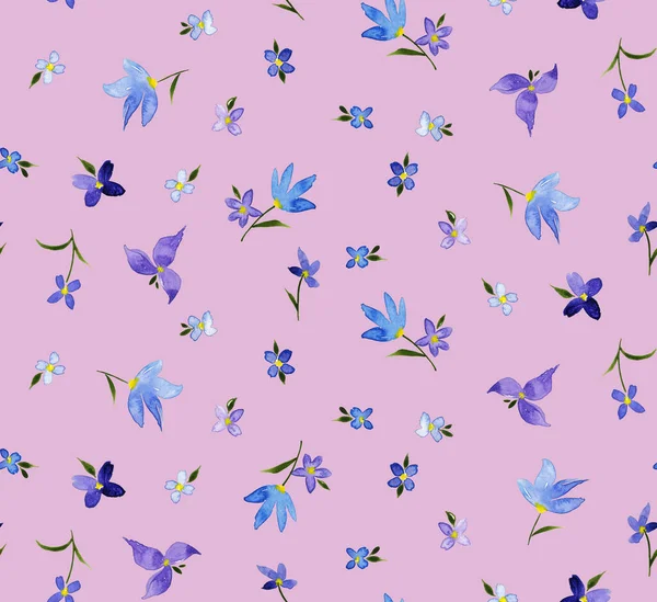 Hand Drawn Seamless Colorful Bright Pattern Flowers — Stock Photo, Image